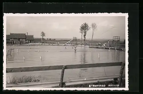 AK Rodach, Strandbad mit Badegästen