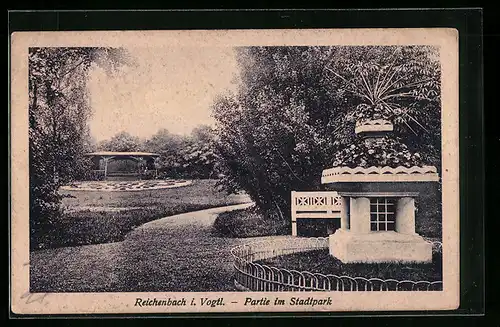 AK Reichenbach i. Vogtl., Partie im Stadtpark
