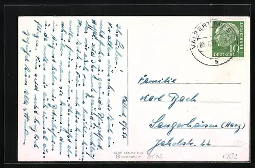 AK Valbert i. W., Totalansicht des Ortes