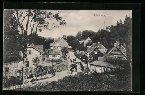 AK Schierke i. H., Strassenpartie mit Rindern