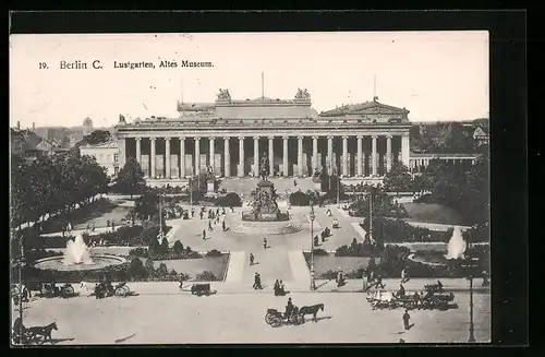 AK Berlin, Lustgarten und Altes Museum aus der Vogelschau