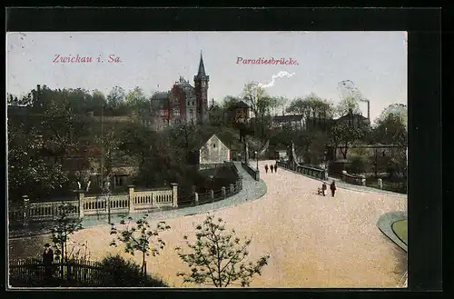 AK Zwickau, Partie an der Paradiesbrücke