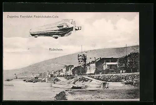 AK Rüdesheim, Zeppelins Fernfahrt Friedrichshafen-Cöln