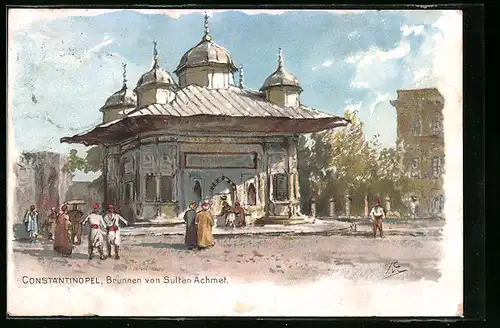 Künstler-AK Themistokles von Eckenbrecher: Constantinopel, Brunnen von Sultan Achmet