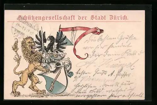 Lithographie Zürich, Schützengesellschaft der Stadt Zürich, Wappen