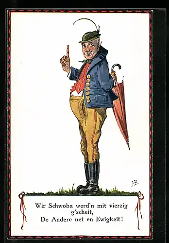 Künstler-AK Hans Boettcher: Wir Schwoba...