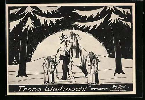 AK Die Drei Fidelio, Polarstern, Baldur wünschen Frohe Weihnacht