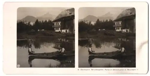 Stereo-Fotografie NPG, Berlin, Ansicht Berchtesgaden, Partie am Böckelweiher mit Watzmann