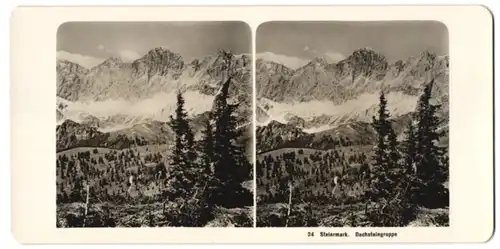 Stereo-Fotografie NPG, Berlin, Ansicht Ramsau am Dachstein, Blick nach der Dachsteingruppe