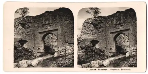 Stereo-Fotografie NPG, Berlin, Ansicht Streitberg / Oberfr., Eingang zur Burgruine Streitberg