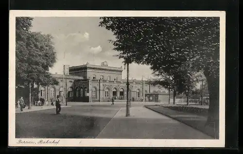 AK Dessau, Blick zum Bahnhof