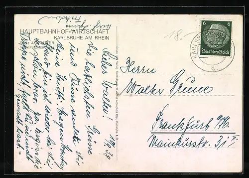 AK Karlsruhe, Hauptbahnhof, Strassenbahn