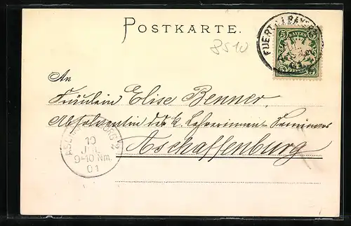 Lithographie Fürth, XII. Jahresfest des Bayer. Gustav-Adolf-Vereins 1901, Ritter und Edelmänner