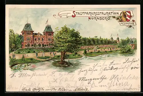 Lithographie Nürnberg, Stadtparkrestaurant Fr. Schröder