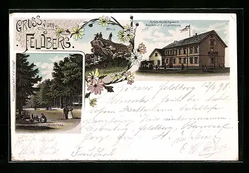 Lithographie Feldberg, Altes Feldberghaus, Fuchstanz