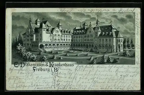 Lithographie Freiburg i. B., Ev. Diakonissen- & Krankenhaus