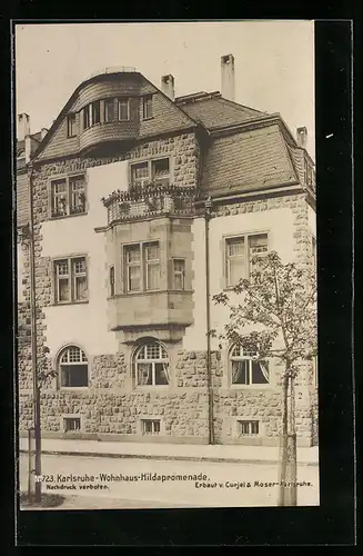 AK Karlsruhe, Wohnhaus in der Hildapromenade