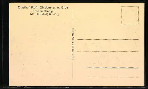 AK Diesbar / Elbe, Ansicht vom Gasthof Ross