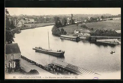 AK Chateau-Gontier, La Mayenne vue du Château