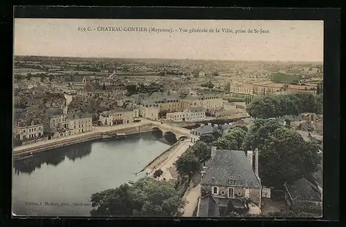 AK Château-Gontier, Vue générale de la Ville prise de St-Jean