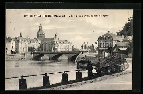 AK Chateau-Gontier, L`Hopital vu du Quai du Jardin Anglais