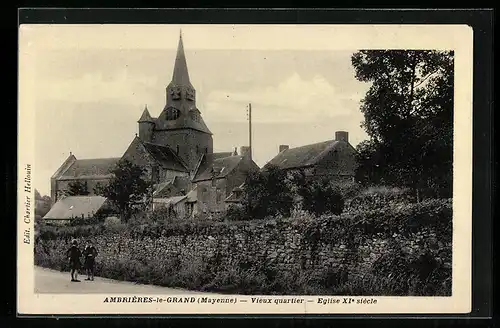 AK Ambrières-le-Grand, Vieux quartier, Eglise XIe siecle