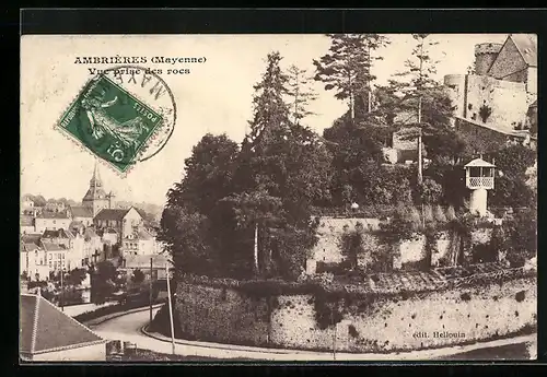 AK Ambrières, Vue prise des rocs