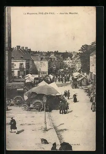 AK Pré-en-Pail, Jour du Marché, Markttag