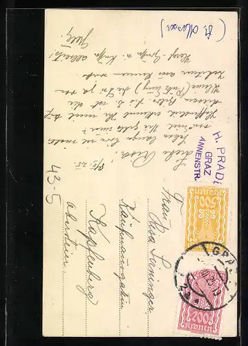 Foto-AK Clownspaar zu Fasching