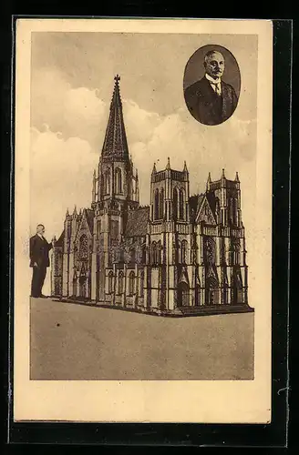AK Coesfeld, Modell der Kathedrale zu New York aus Streichhölzern