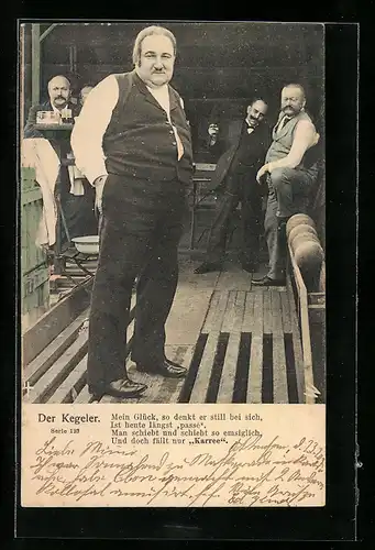 AK Gruppe von Männern an der Kegelbahn