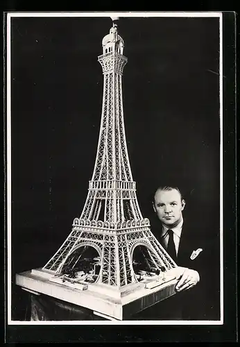 Foto-AK Tour Eiffel, Milo Béral, Modellbau