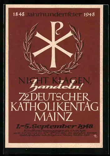 AK Mainz, 72. deutscher Katholikentag 1948