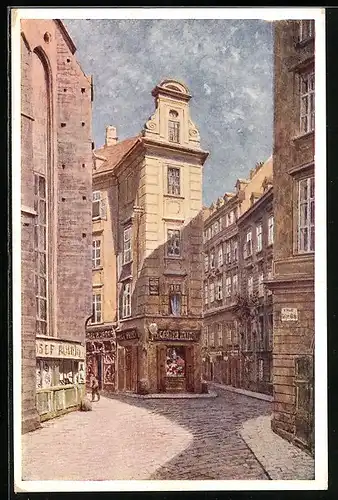 Künstler-AK Ludwig Hans Fischer: Wien, Blick in die Seitzergasse