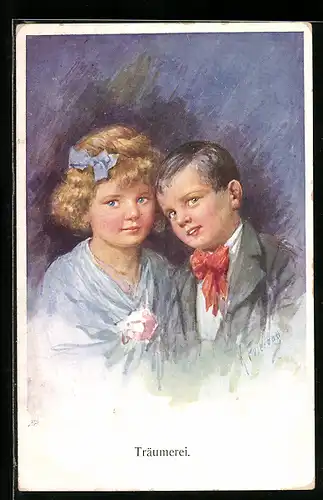 Künstler-AK Karl Feiertag: verträumtes junges Liebespaar