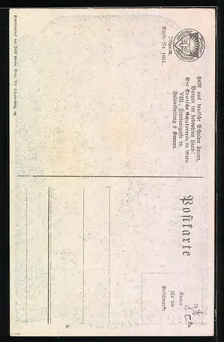 Künstler-AK W. Braun: Loblied auf die Donau