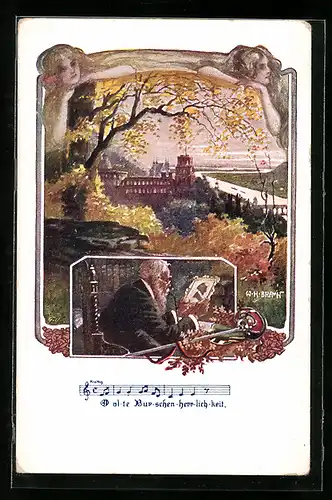 Künstler-AK W. Braun: O alte Burschenherrlichkeit