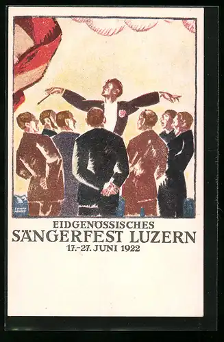 Künstler-AK Luzern, Eidgen. Sängerfest 1922
