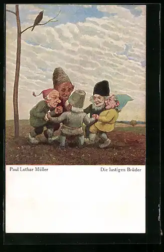 Künstler-AK Paul Lothar Müller: Die lustigen Brüder