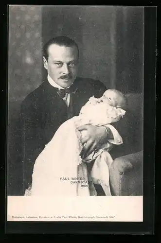 AK Grossherzog Ernst Ludwig von Hessen-Darmstadt mit Kind 1906