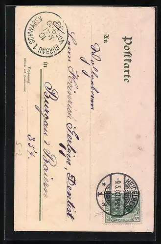 Künstler-AK Junge lächelnde Dame, Jugendstil