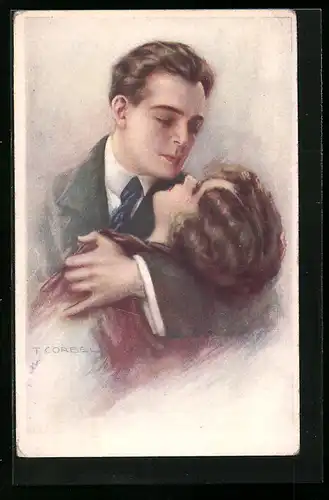 Künstler-AK Tito Corbella: Paar in inniger Umarmung