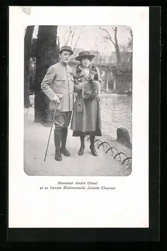 AK Andre Odoul et sa fiancée Juliette Chevrier, La Famille du Rameau d`Olivier, Carte No. 68