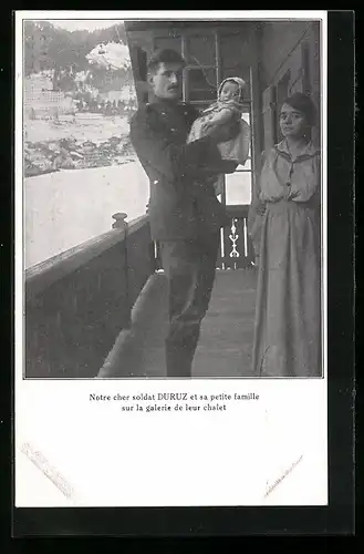 AK Le Soldat Duruz et sa petite famille, La Famille du Rameau d`Olivier, Carte No. 64