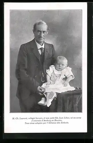 AK M. Ch. Laurent et son petit-fils Jean Libor, La Famille du Rameau d`Olivier, Carte No. 1