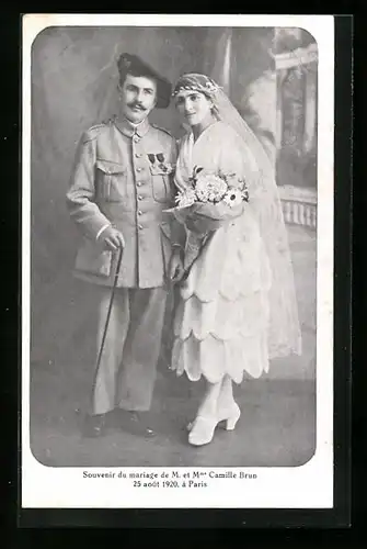 AK Mariage de M. et Mme. Camille Brun, La Famille du Rameau d`Olivier, Carte No. 81
