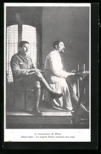 AK Odoul dicte - le sergent Citron compose une page, La Famille du Rameau d`Olivier, Carte No. 62