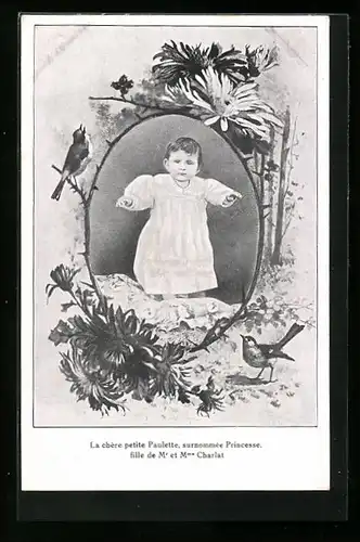 AK La chère petite Paulette surnommée Princesse fille de Mr et Mme Charlat, Blindes Mädchen