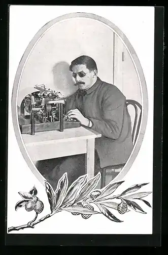 AK Albert Chaumérac se prepare a etre telephoniste, La Famille du Rameau d`Olivier, Carte No. 43