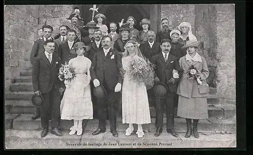 AK Mariage de Jean Laurent et de Simonne Prevost, La Famille du Rameau d`Olivier, Carte No. 79